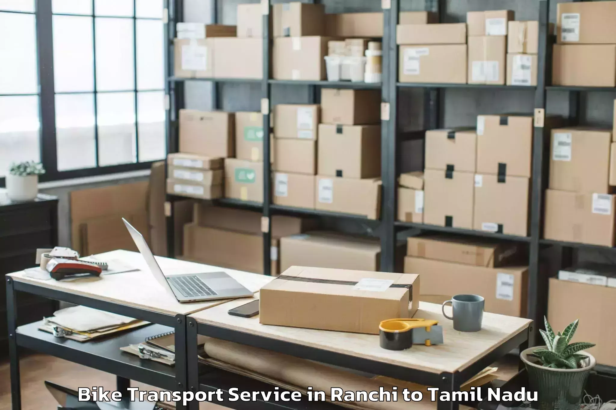 Hassle-Free Ranchi to Tiruvottiyur Bike Transport